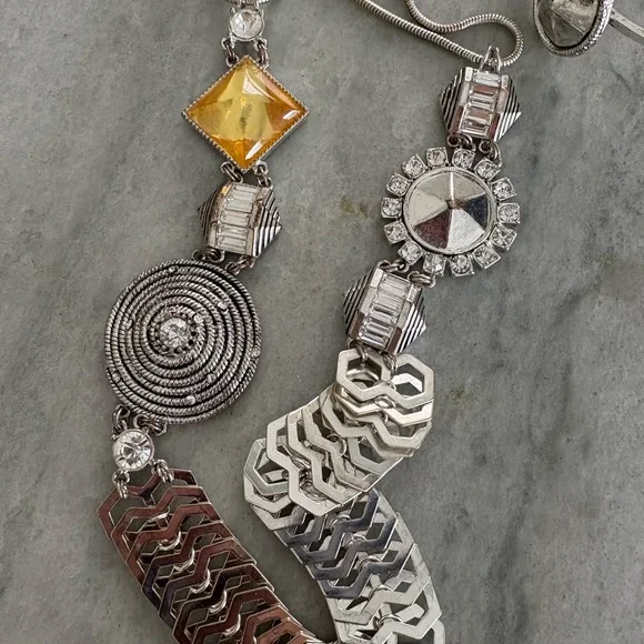 Erickson Beamon Silver and Gold Geometric Necklace and Bracelet Set - Picture 6 of 6